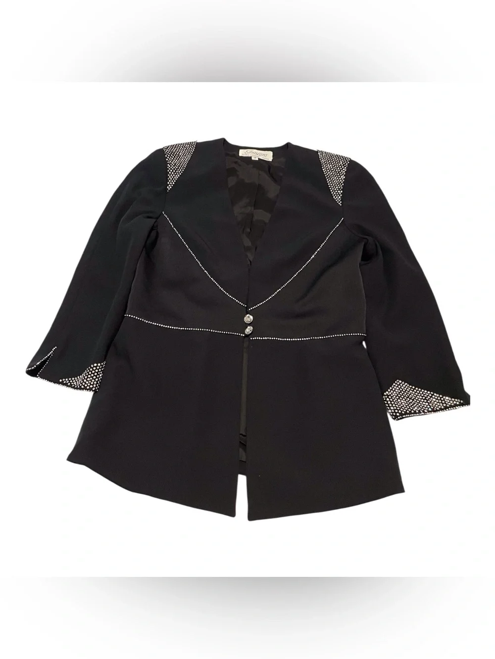 Frascara Black Embellished Women's Blazer,12